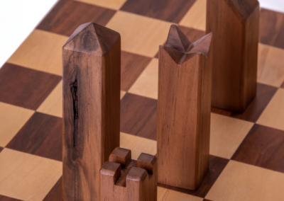 Chess Pieces Detail | American Black Walnut & Maple