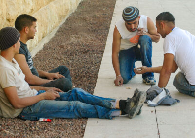 Israeli Workers Gambling on Break | Jerusalem, Israel