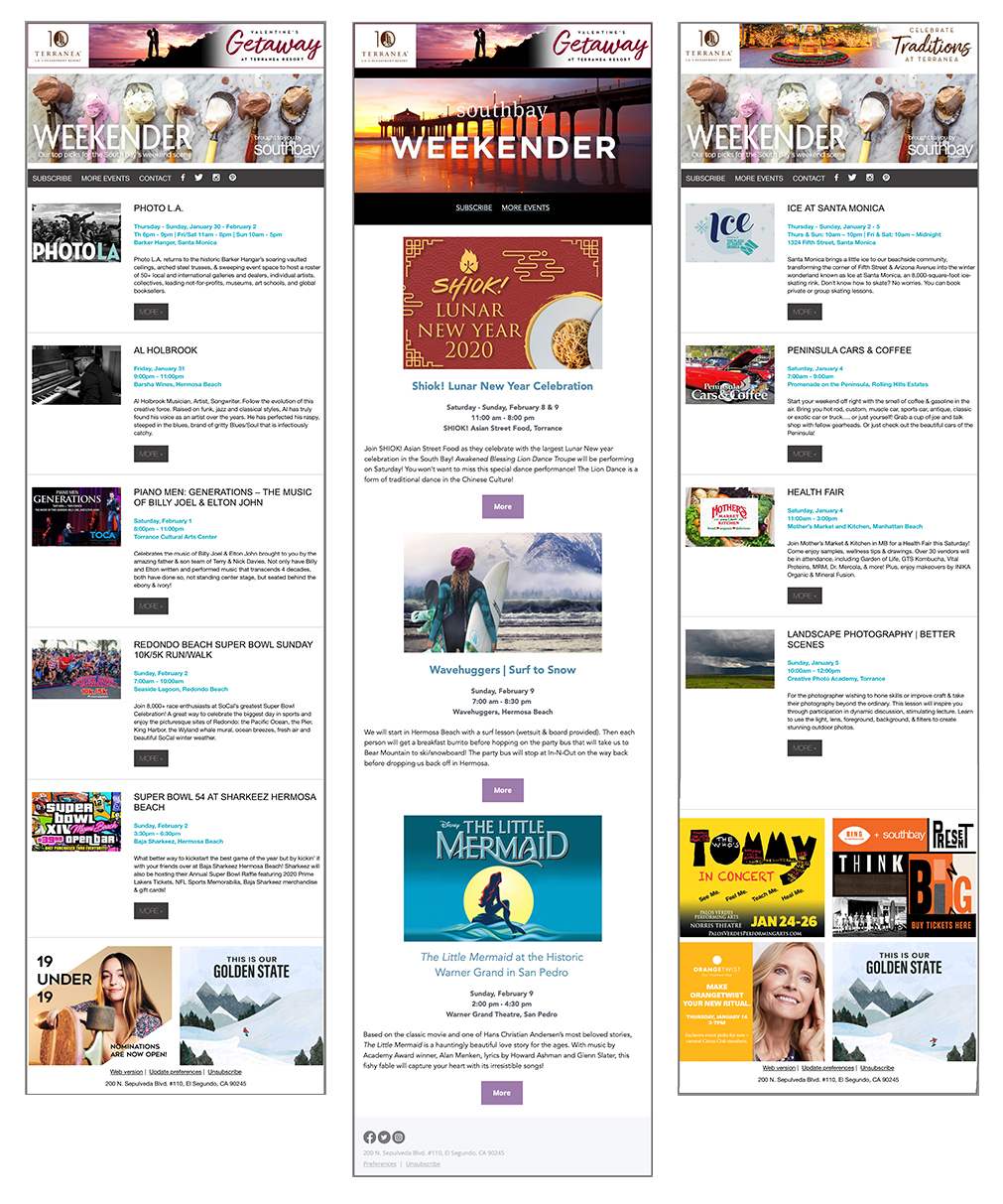 Southbay Weekender Emails